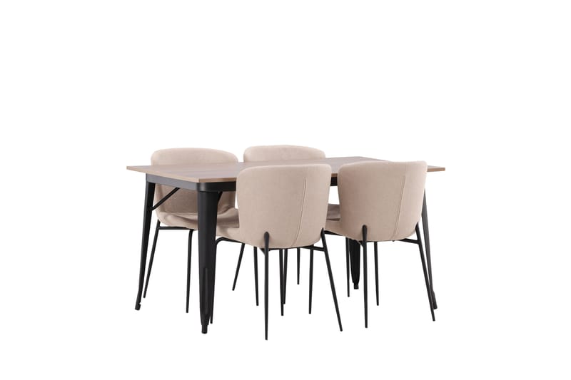 Tempe Matgrupp 140 cm Rektangulär med 4 Modesto stolar - Beige - Möbler - Bord & matgrupper - Matgrupper