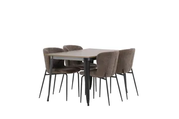Tempe Matgrupp 140 cm Rektangulär med 4 Modesto stolar - Mörkgrå - Möbler - Bord & matgrupper - Matgrupper