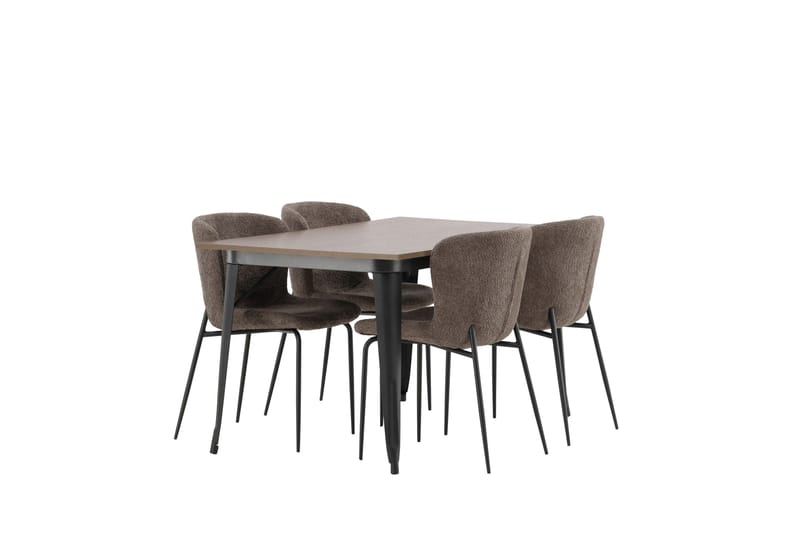 Tempe Matgrupp 140 cm Rektangulär med 4 Modesto stolar - Mörkgrå - Möbler - Bord & matgrupper - Matgrupper