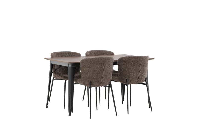 Tempe Matgrupp 140 cm Rektangulär med 4 Modesto stolar - Mörkgrå - Möbler - Bord & matgrupper - Matgrupper