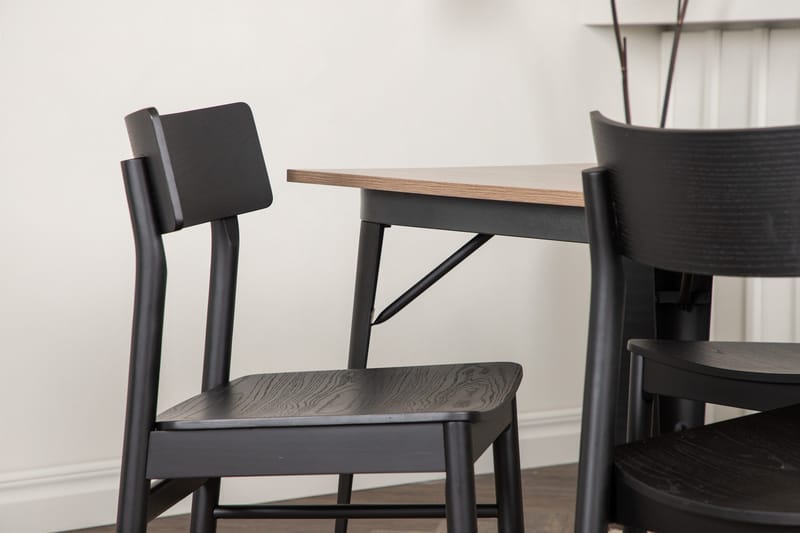 Tempe Matgrupp 140 cm Rektangulär med 4 Montros stolar - Svart - Möbler - Bord & matgrupper - Matgrupper