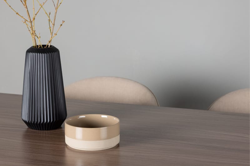 Tempe Matgrupp 140 cm Rektangulär med 4 Velvet stolar - Beige - Möbler - Bord & matgrupper - Matgrupper