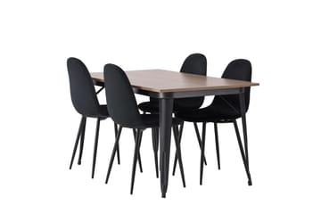 Tempe Matgrupp 140 cm Rektangulär med 4 Polar stolar - Svart - Möbler - Bord & matgrupper - Matgrupper