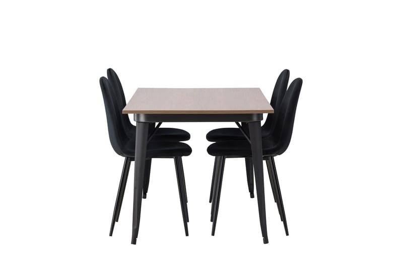 Tempe Matgrupp 140 cm Rektangulär med 4 Polar stolar - Svart - Möbler - Bord & matgrupper - Matgrupper