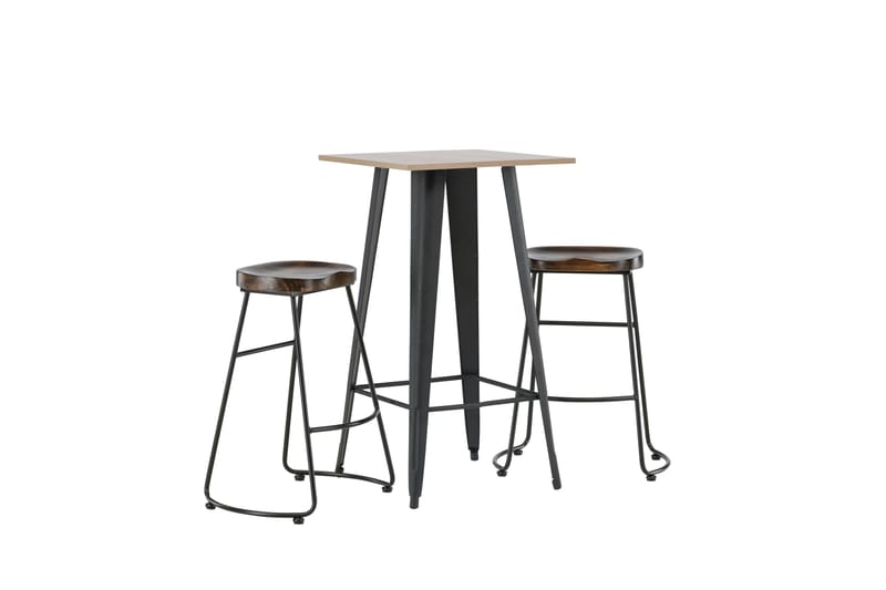 Tempe Matgrupp 60 cm Rektangulär med 2 Ozark stolar - Svart - Möbler - Bord & matgrupper - Matgrupper