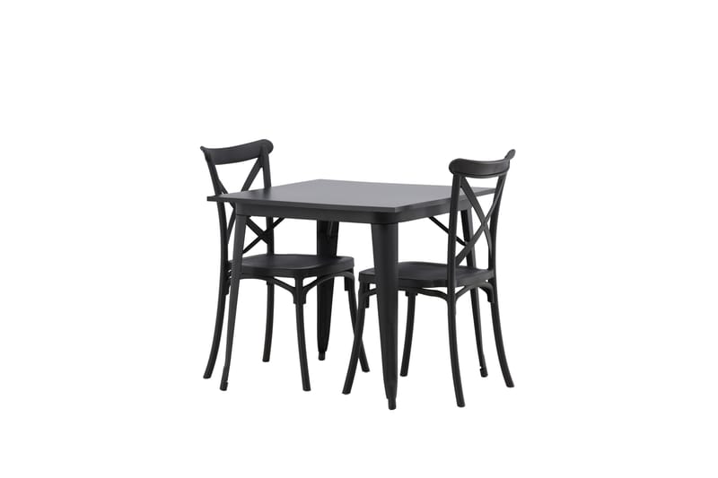 Tempe Matgrupp 80 cm Rektangulär med 2 Crosett stolar - Svart - Möbler - Bord & matgrupper - Matgrupper