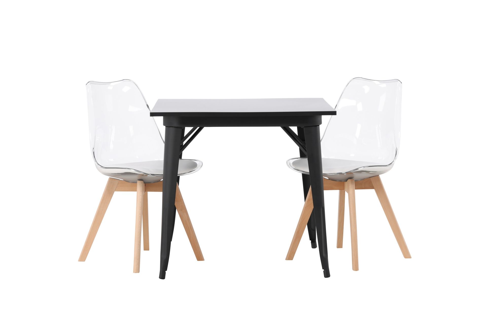 Venture Home Tempe Matgrupp 80 cm Rektangulär med 2 Edvin stolar Svart ...