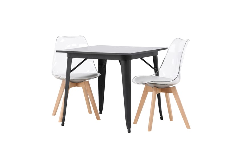 Tempe Matgrupp 80 cm Rektangulär med 2 Edvin stolar - Svart - Möbler - Bord & matgrupper - Matgrupper
