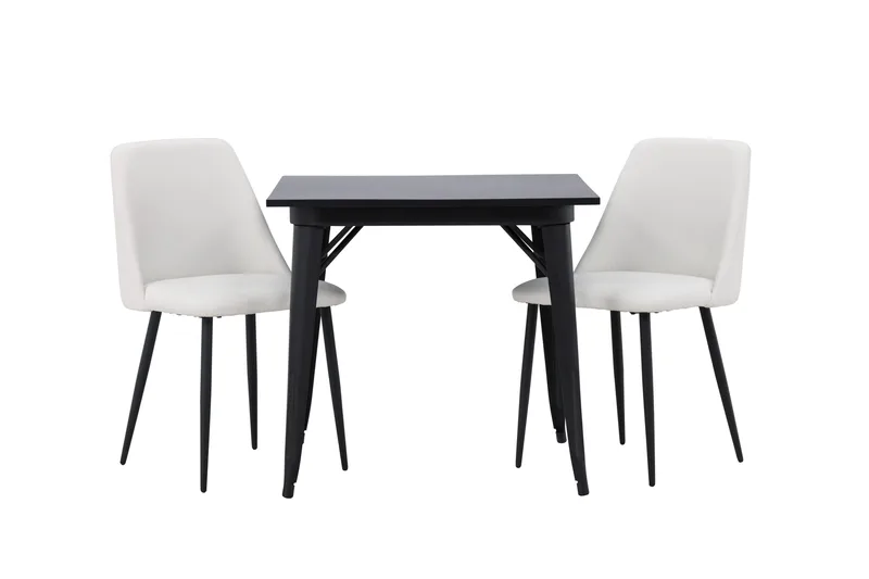 Tempe Matgrupp 80 cm Rektangulär med 2 Night stolar, Svart