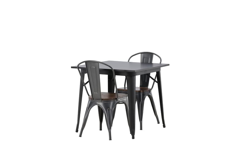 Tempe Matgrupp  80 cm Rektangulär med 2 Tempe stolar - Mörkgrå - Möbler - Bord & matgrupper - Matgrupper