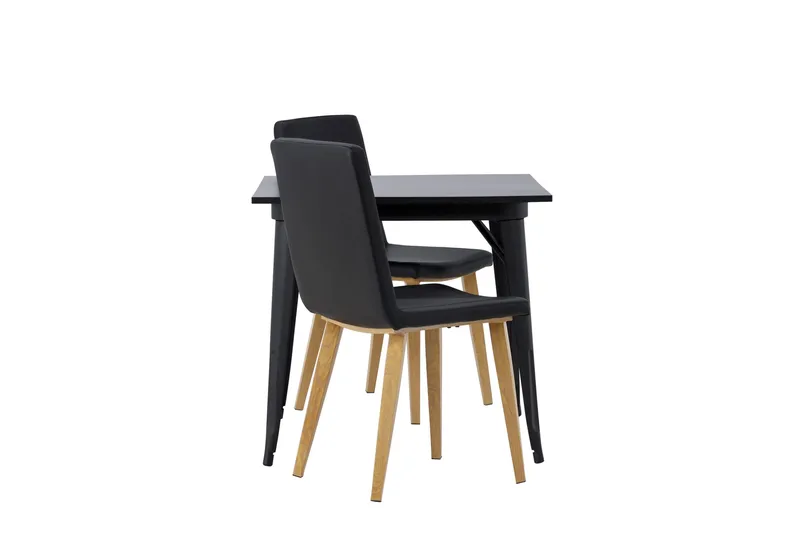 Tempe Matgrupp 80 cm Rektangulär med 2 Today stolar - Svart - Möbler - Bord & matgrupper - Matgrupper