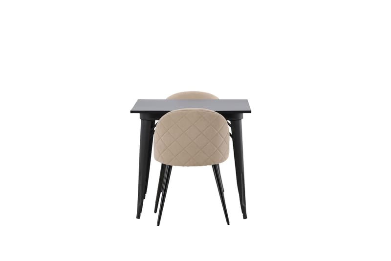 Tempe Matgrupp 80 cm Rektangulär med 2 Velvet stolar - Beige - Möbler - Bord & matgrupper - Matgrupper