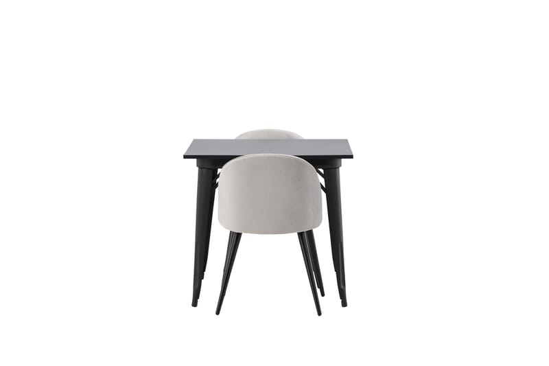 Tempe Matgrupp 80 cm Rektangulär med 2 Velvet stolar - Svart - Möbler - Bord & matgrupper - Matgrupper
