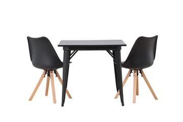 Tempe Matgrupp 80 cm Rektangulär med 2 Zeno stolar - Svart - Möbler - Bord & matgrupper - Matgrupper