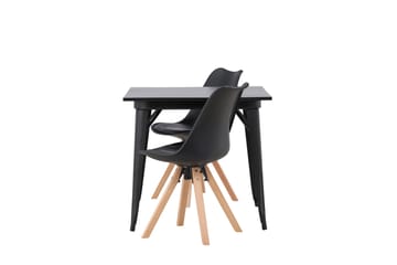 Tempe Matgrupp 80 cm Rektangulär med 2 Zeno stolar - Svart - Möbler - Bord & matgrupper - Matgrupper