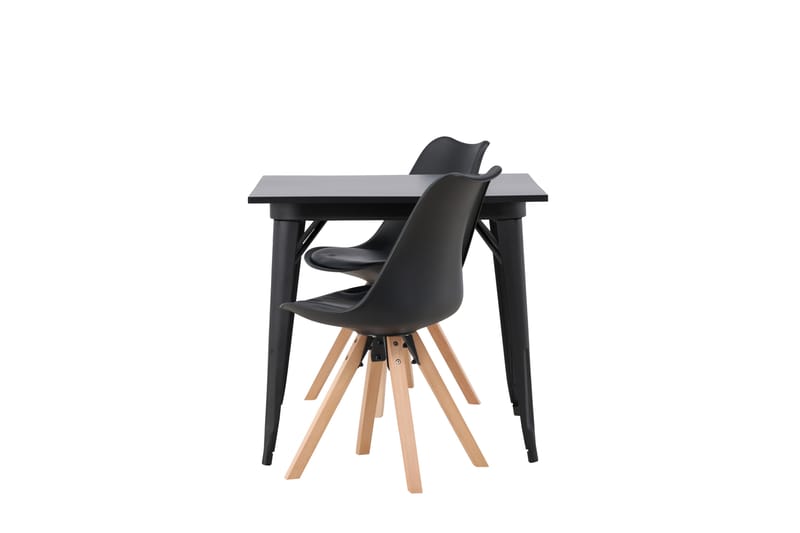 Tempe Matgrupp 80 cm Rektangulär med 2 Zeno stolar - Svart - Möbler - Bord & matgrupper - Matgrupper