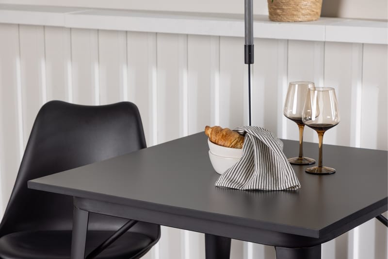 Tempe Matgrupp 80 cm Rektangulär med 2 Zeno stolar - Svart - Möbler - Bord & matgrupper - Matgrupper