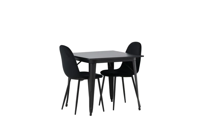 Tempe Matgrupp 80 cm Rektangulär med 2 Polar stolar - Svart - Möbler - Bord & matgrupper - Matgrupper