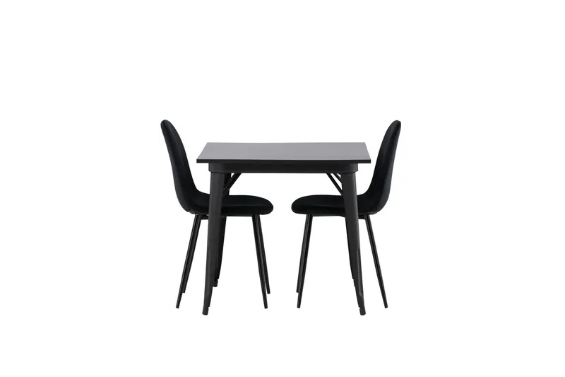 Tempe Matgrupp 80 cm Rektangulär med 2 Polar stolar - Svart - Möbler - Bord & matgrupper - Matgrupper