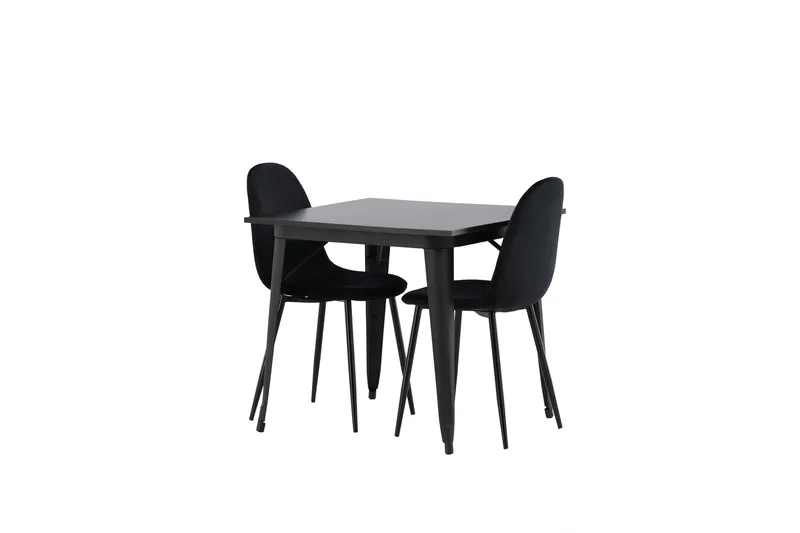 Tempe Matgrupp 80 cm Rektangulär med 2 Polar stolar - Svart - Möbler - Bord & matgrupper - Matgrupper