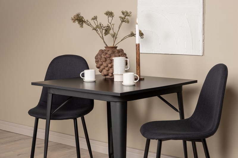 Tempe Matgrupp 80 cm Rektangulär med 2 Polar stolar - Svart - Möbler - Bord & matgrupper - Matgrupper