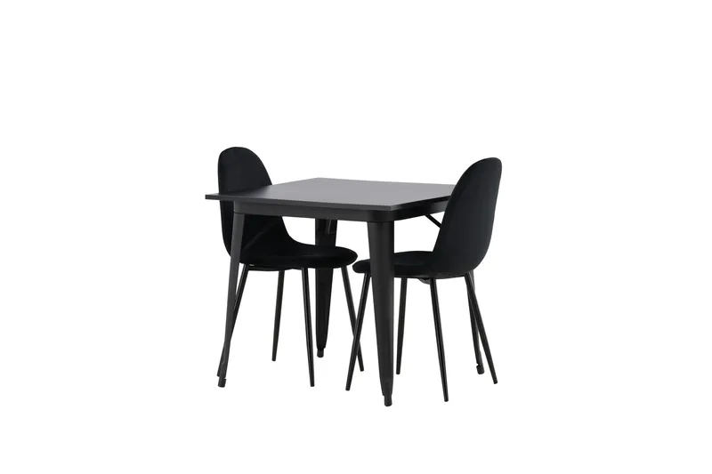 Tempe Matgrupp 80 cm Rektangulär med 2 Polar stolar - Svart - Möbler - Bord & matgrupper - Matgrupper