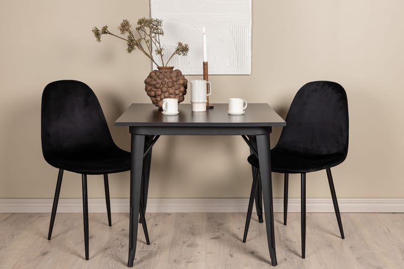 Tempe Matgrupp 80 cm Rektangulär med 2 Polar stolar - Svart - Möbler - Bord & matgrupper - Matgrupper