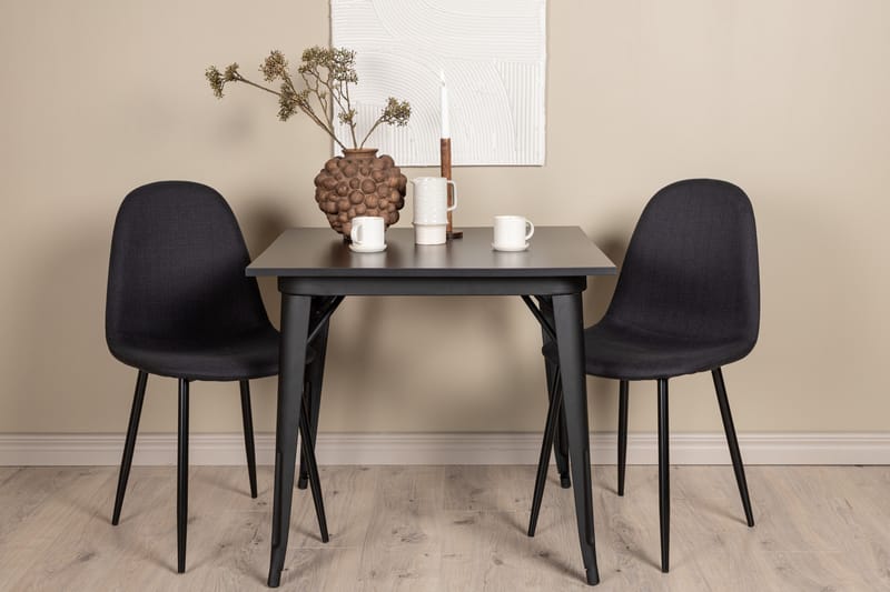 Tempe Matgrupp 80 cm Rektangulär med 2 Polar stolar - Svart - Möbler - Bord & matgrupper - Matgrupper