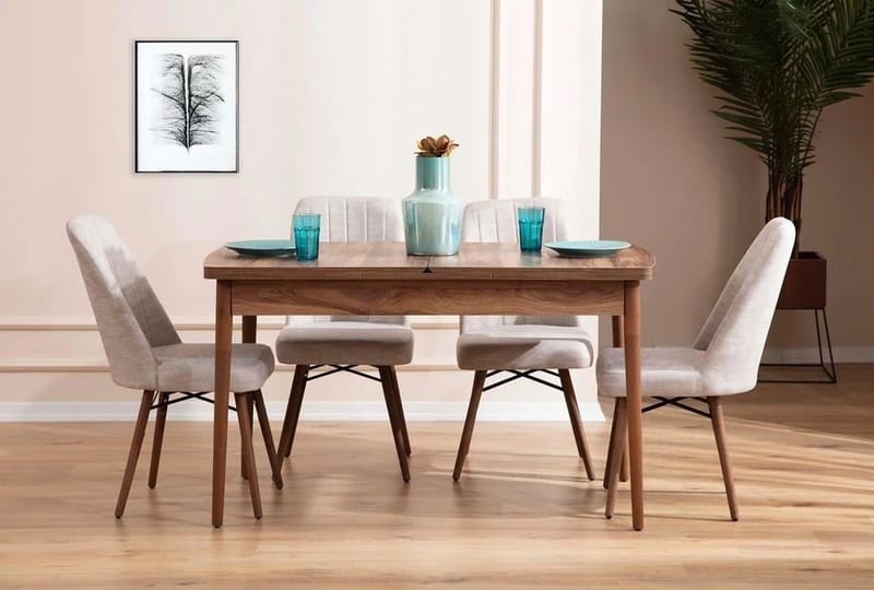 Teral Matgrupp Förlängningsbar 130-170 cm med 4 Stolar - Möbler - Bord & matgrupper - Matgrupper