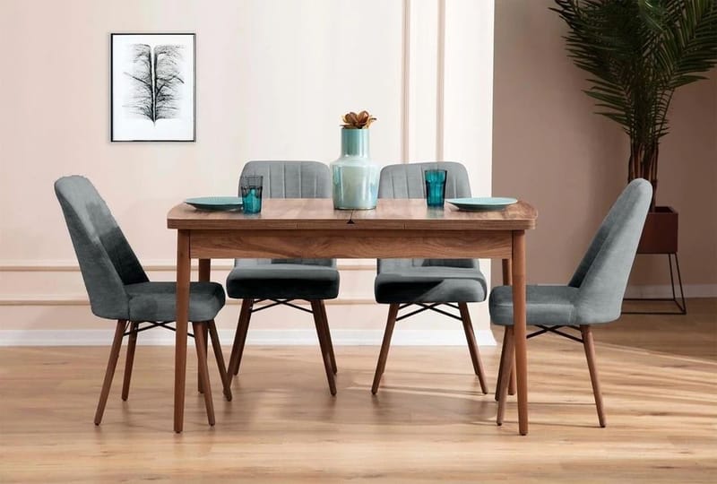 Teral Matgrupp Förlängningsbar 130-170 cm med 4 Stolar - Möbler - Bord & matgrupper - Matgrupper