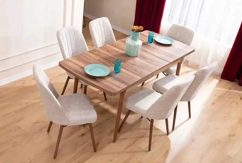 Teral Matgrupp Förlängningsbar 130-170 cm med 6 Stolar - Möbler - Bord & matgrupper - Matgrupper
