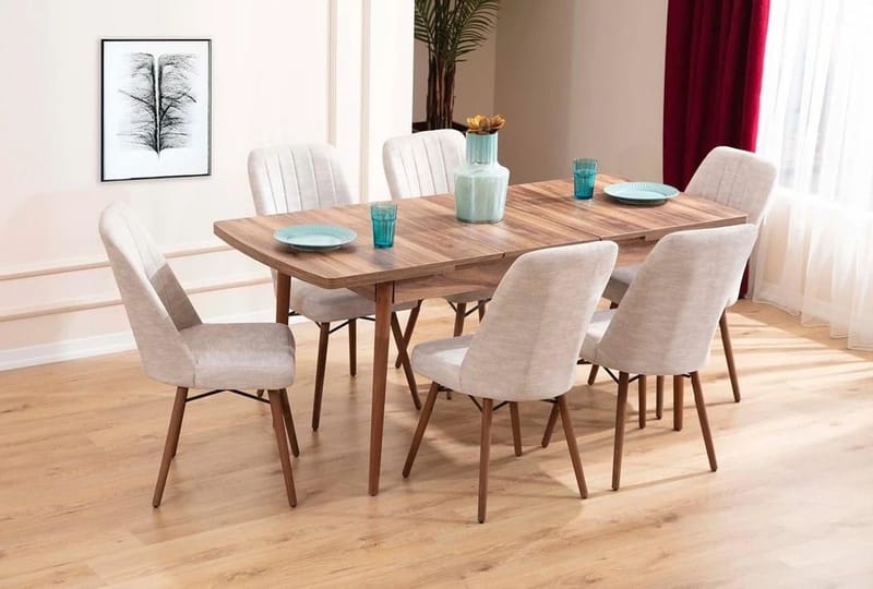 Teral Matgrupp Förlängningsbar 130-170 cm med 6 Stolar - Möbler - Bord & matgrupper - Matgrupper
