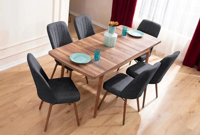 Teral Matgrupp Förlängningsbar 130-170 cm med 6 Stolar - Möbler - Bord & matgrupper - Matgrupper