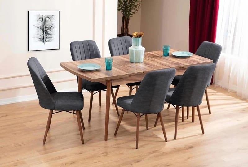 Teral Matgrupp Förlängningsbar 130-170 cm med 6 Stolar - Möbler - Bord & matgrupper - Matgrupper