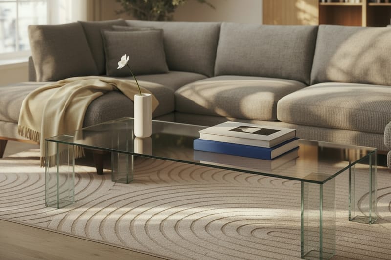 Tetsuya Rektangulärt Soffbord 140x60x30 cm i Glas - Transparent - Möbler - Bord & matgrupper - Soffbord