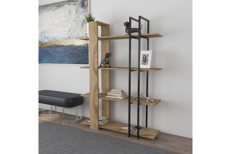 Thyra Bokhylla 120 cm - Ek/Svart - Förvaring - Hylla - Bokhylla