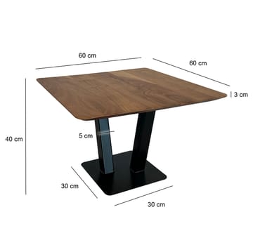 Thyris Soffbord 60 cm Kvadratisk - Varmbrun och svart - Möbler - Bord & matgrupper - Soffbord
