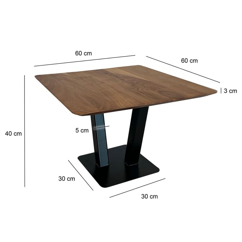 Thyris Soffbord 60 cm Kvadratisk - Varmbrun och svart - Möbler - Bord & matgrupper - Soffbord