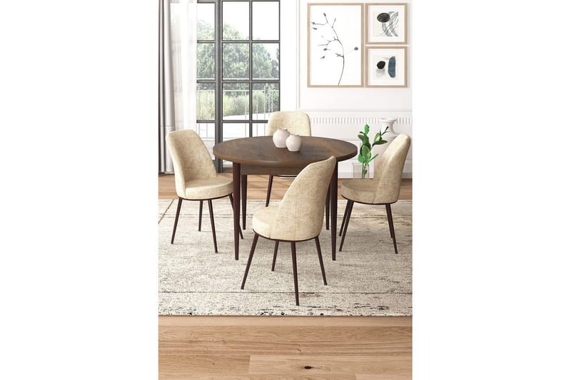 Tor Matgrupp 4-sits - Brun/Beige - Möbler - Bord & matgrupper - Matgrupper