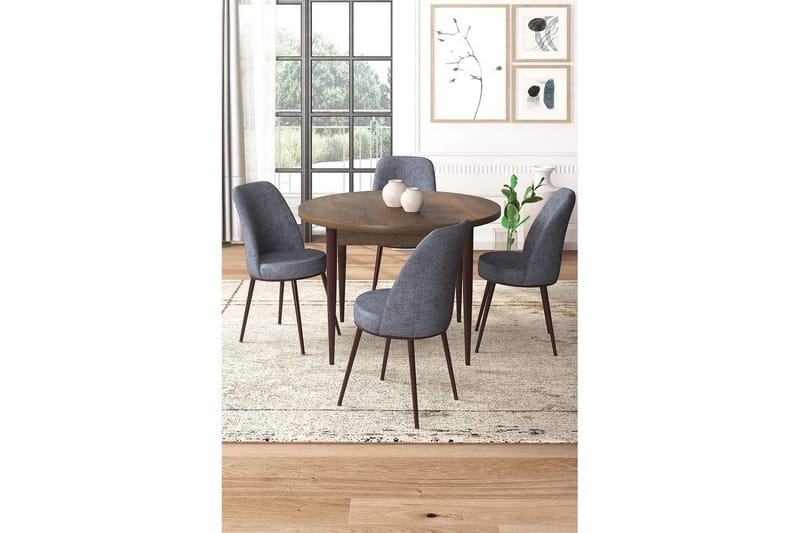 Tor Matgrupp 4-sits - Brun/Grå - Möbler - Bord & matgrupper - Matgrupper