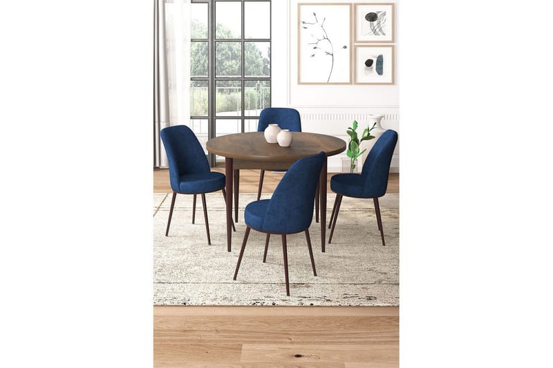 Tor Matgrupp 4-sits - Brun/Navy - Möbler - Bord & matgrupper - Matgrupper