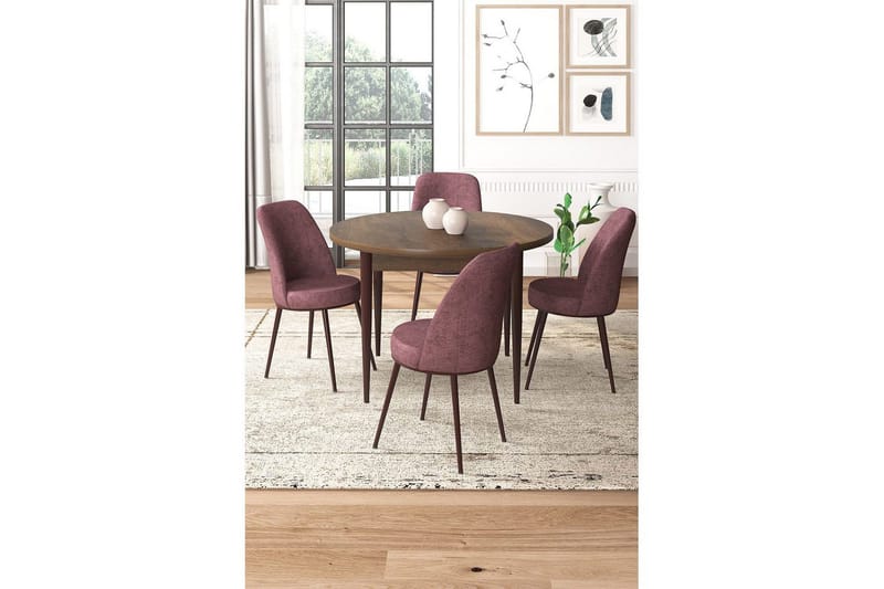 Tor Matgrupp 4-sits - Brun/Rosa - Möbler - Bord & matgrupper - Matgrupper