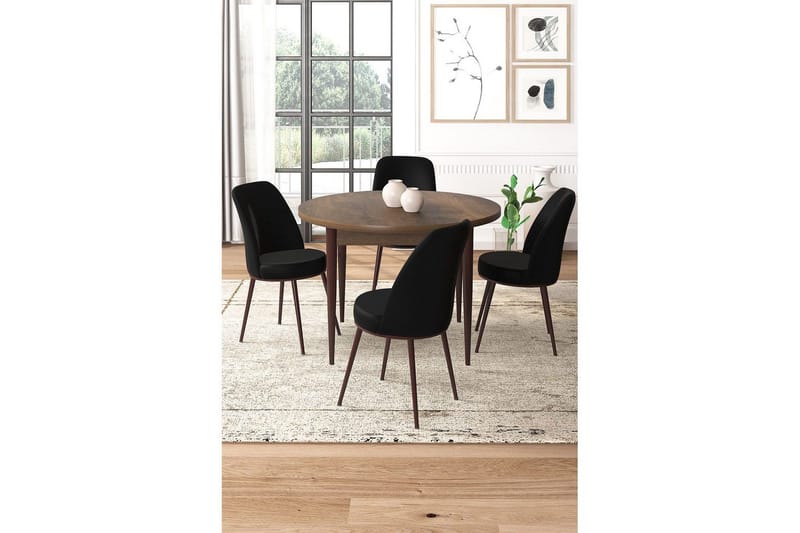 Tor Matgrupp 4-sits - Brun/Svart - Möbler - Bord & matgrupper - Matgrupper