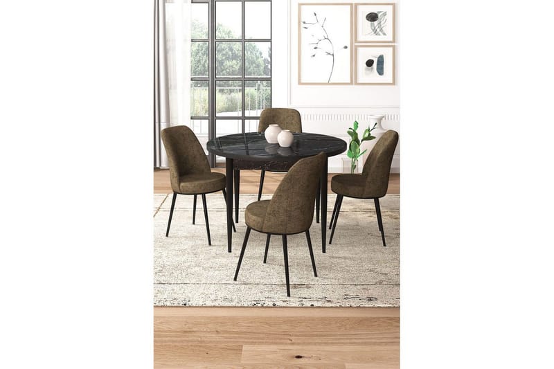 Tor Matgrupp 4-sits - Svart/Brun - Möbler - Bord & matgrupper - Matgrupper