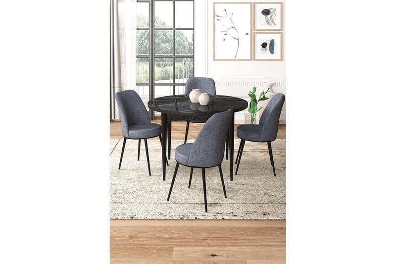 Tor Matgrupp 4-sits - Svart/Grå - Möbler - Bord & matgrupper - Matgrupper