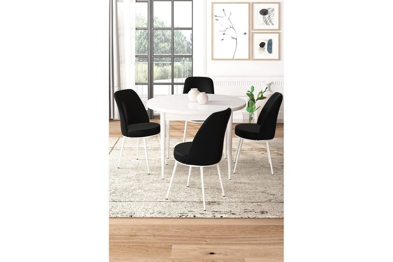 Tor Matgrupp 4-sits - Vit/Svart - Möbler - Bord & matgrupper - Matgrupper