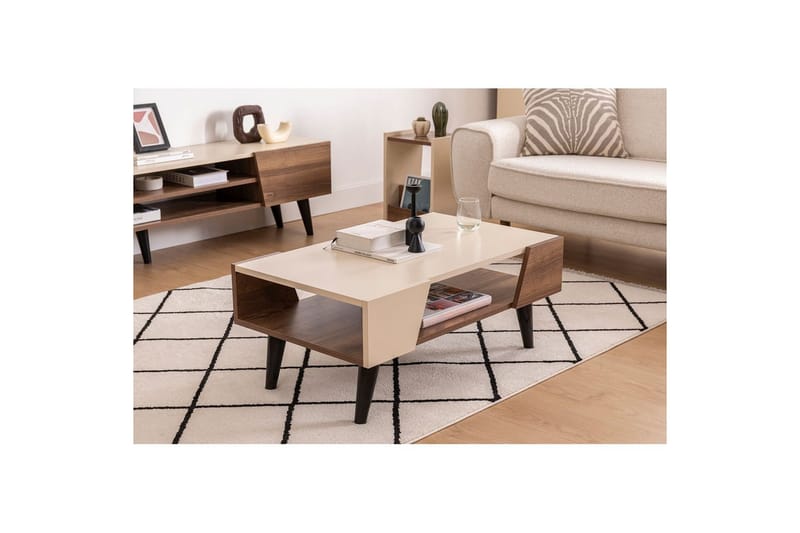 Torin Soffbord 90 cm - Valnöt/Beige - Möbler - Bord & matgrupper - Soffbord