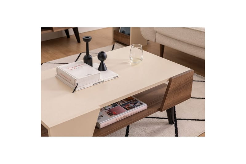 Torin Soffbord 90 cm - Valnöt/Beige - Möbler - Bord & matgrupper - Soffbord