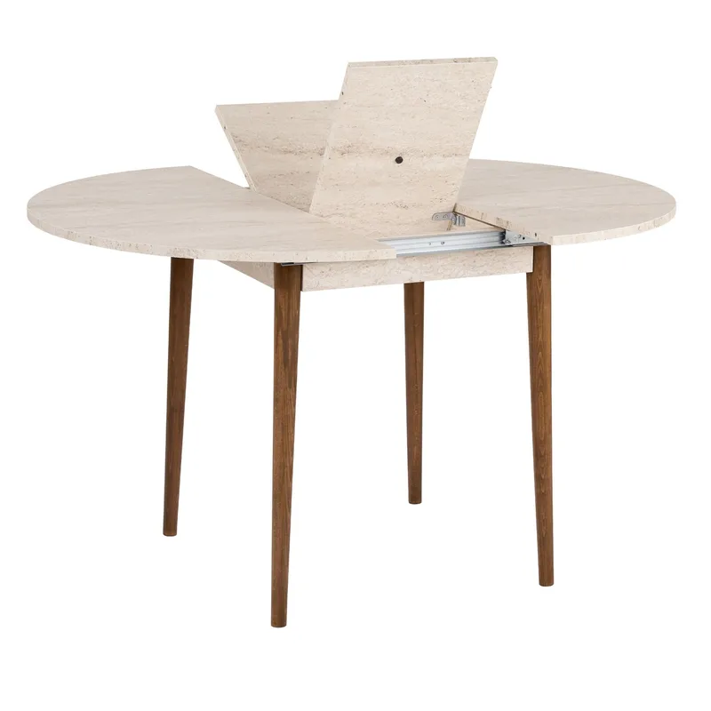 Tralven Matbord 131 cm Rund - Travertin Och Valnöt - Möbler - Bord & matgrupper - Matbord & köksbord