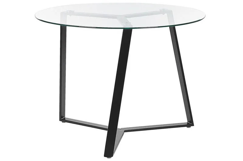 Triggiano Litet Runt Matbord 100 cm i Glas, Svart